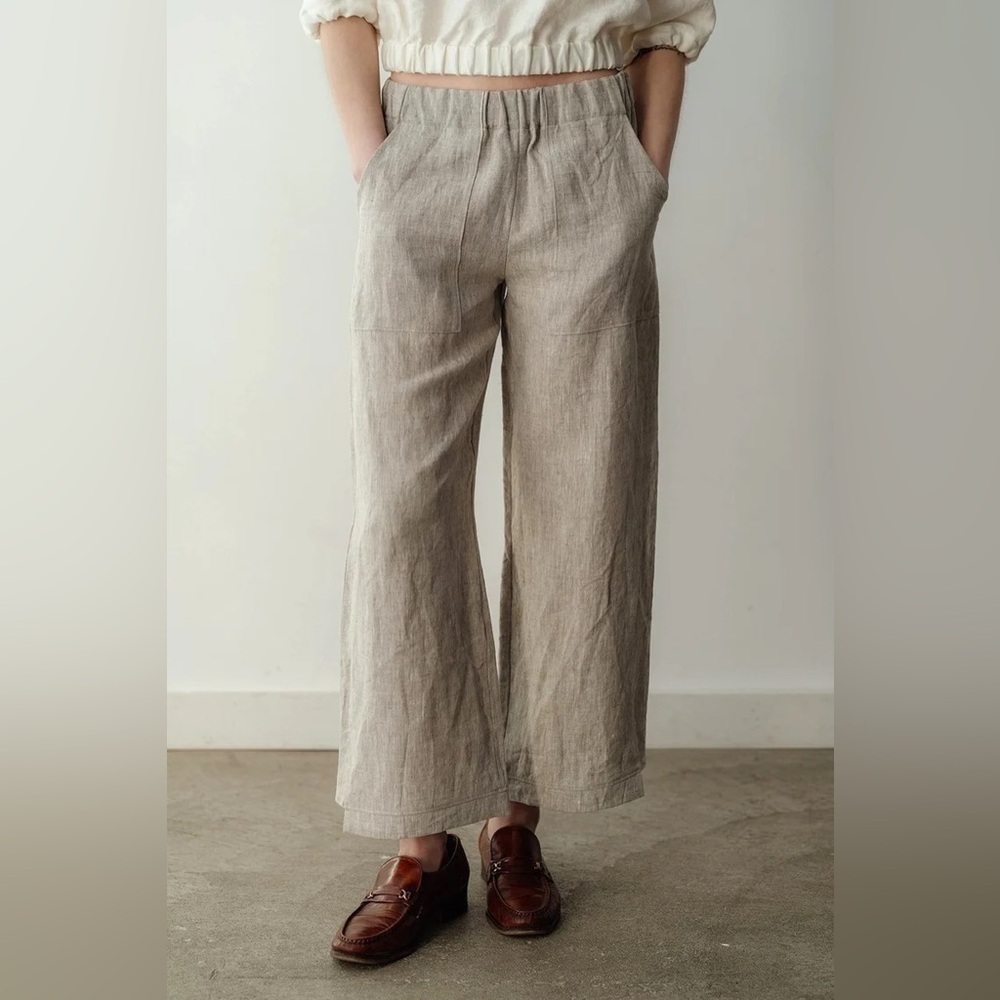 Nomi Linen Wide Leg Linen Capri